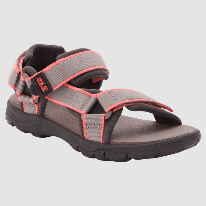 Sandalias Jack Wolfskin Seven Seas 3 Niños Grises/Rosas Mexico-1536912